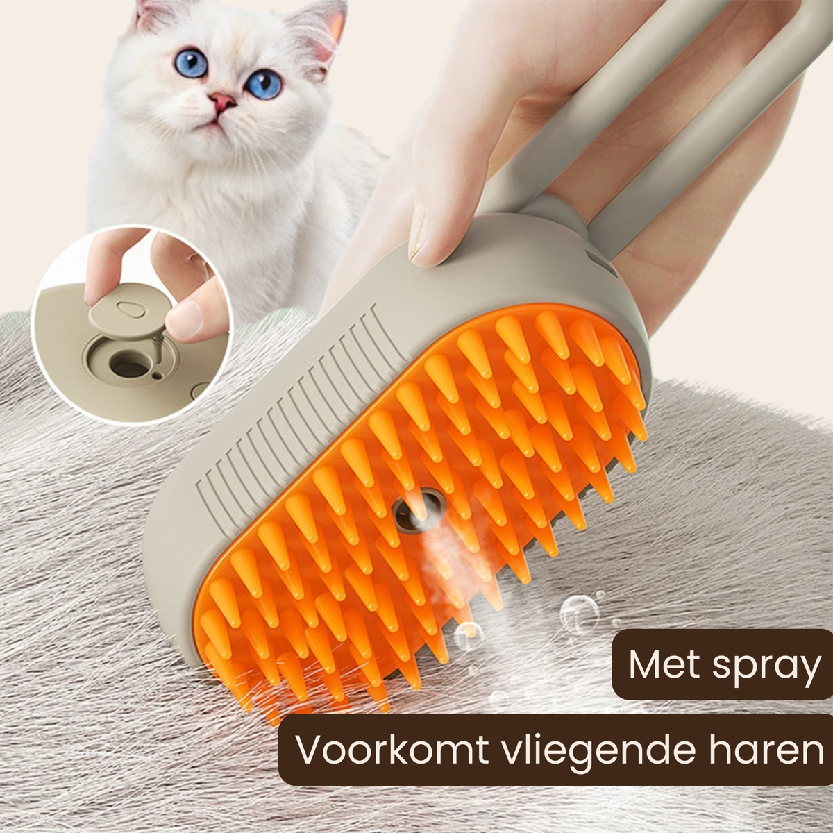 NuvoraPets® 3-in-1 electric steam brush for dogs and cats