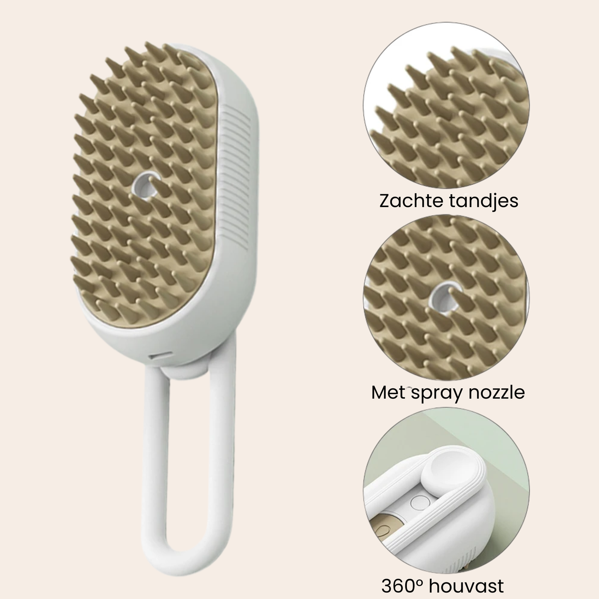 NuvoraPets® 3-in-1 electric steam brush for dogs and cats